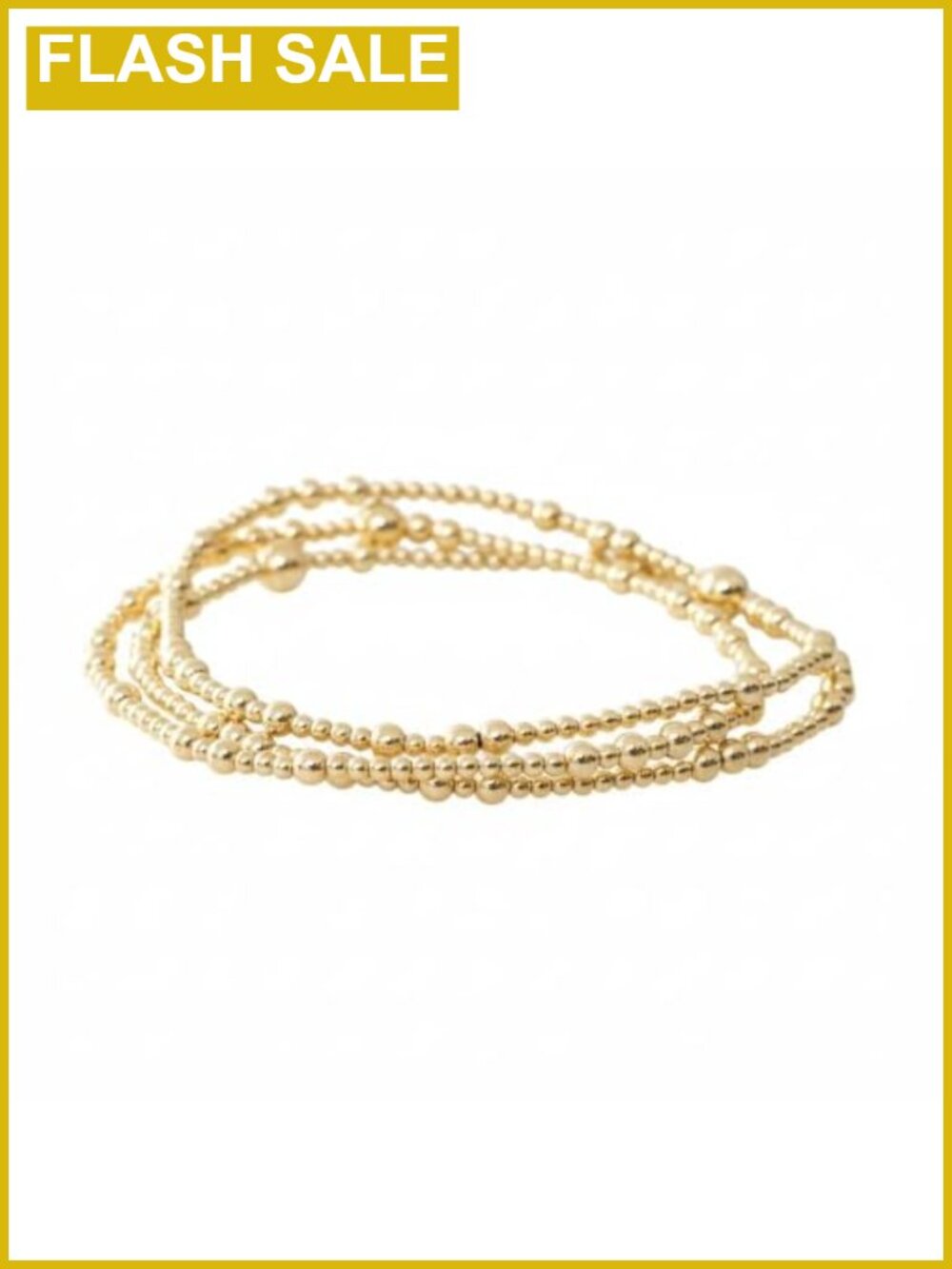3pc 14K Gold Plated Beaded Stretch Bracelet Stack Set Boho Minimalist Jewelry